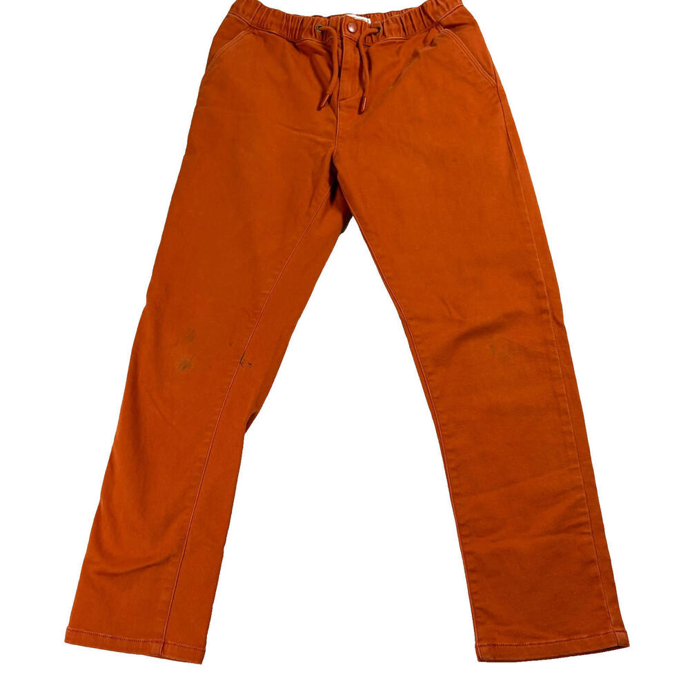 Monoprix Pants Womens 14 Rust Orange Drawstring Casual Streetwear Y2K Fit!!